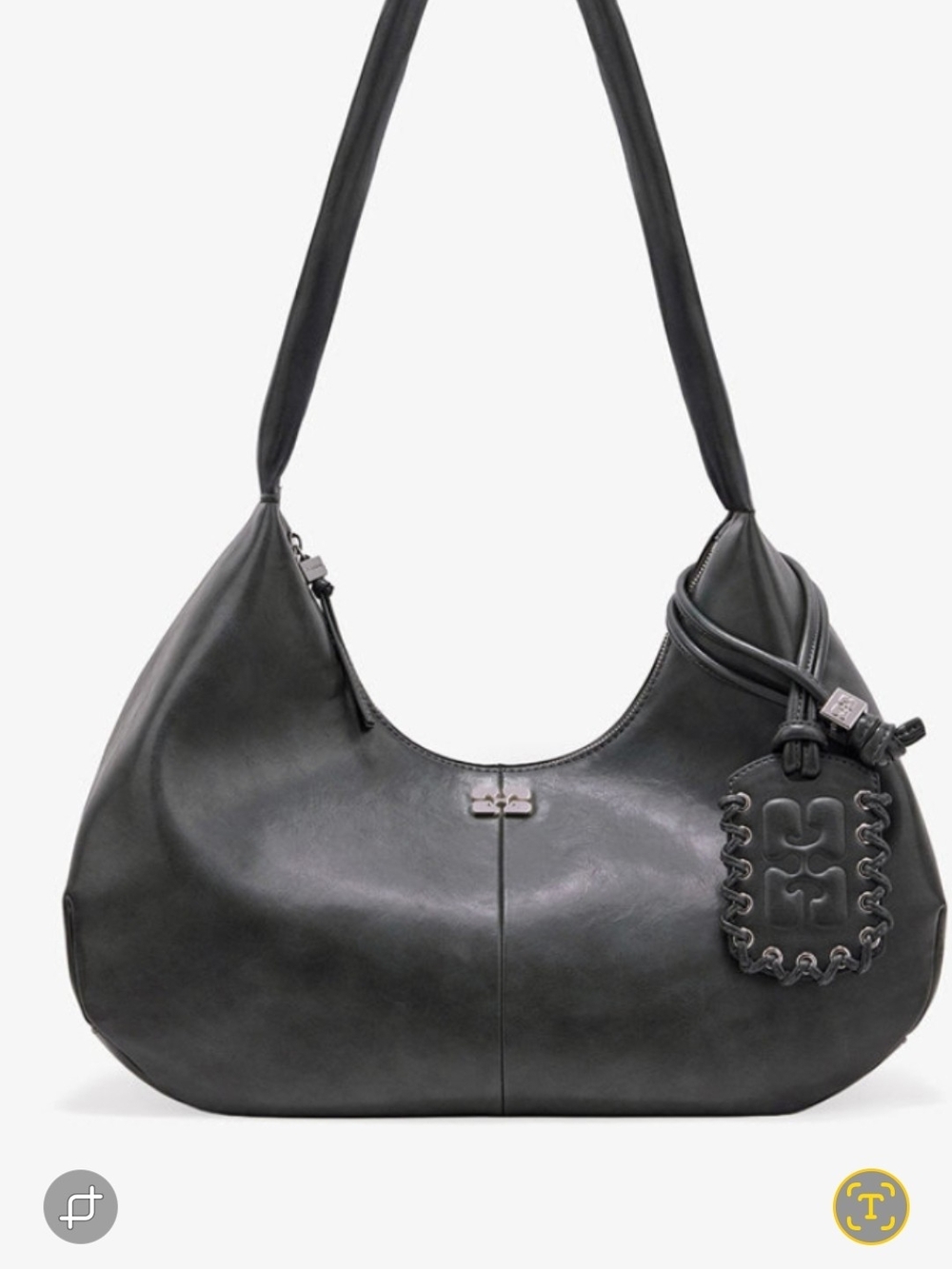 Steal Grey Medium Hobo Bag